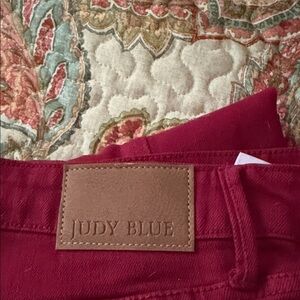 Judy Blue Women's Deep Red Skinny Jeans